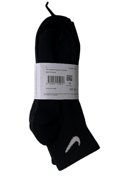 Nike Socks Ankle Black (Pack of 3)