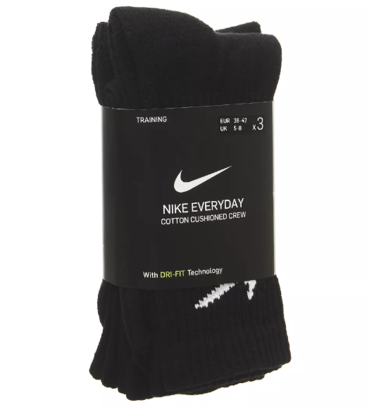 Nike Black Crew Long (Pack of 3)