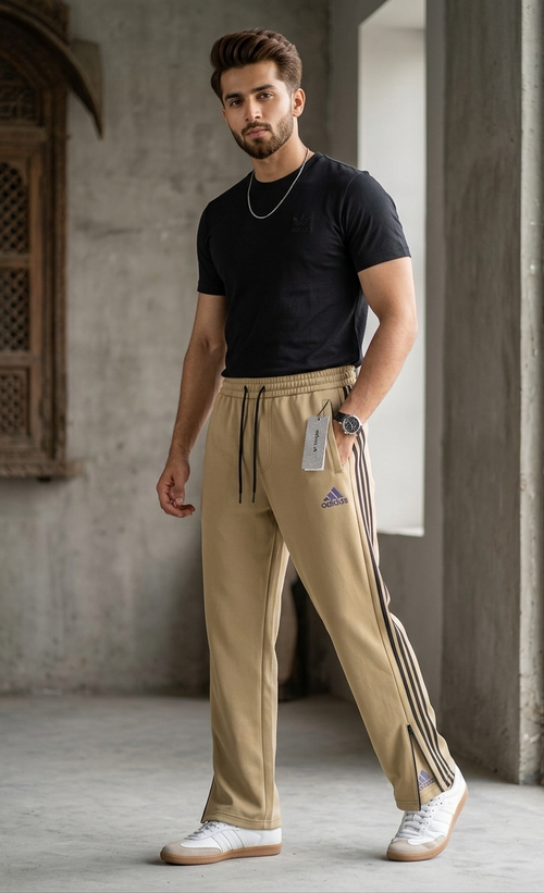 Adidas Baggy Track Pants - Khaki/Beige