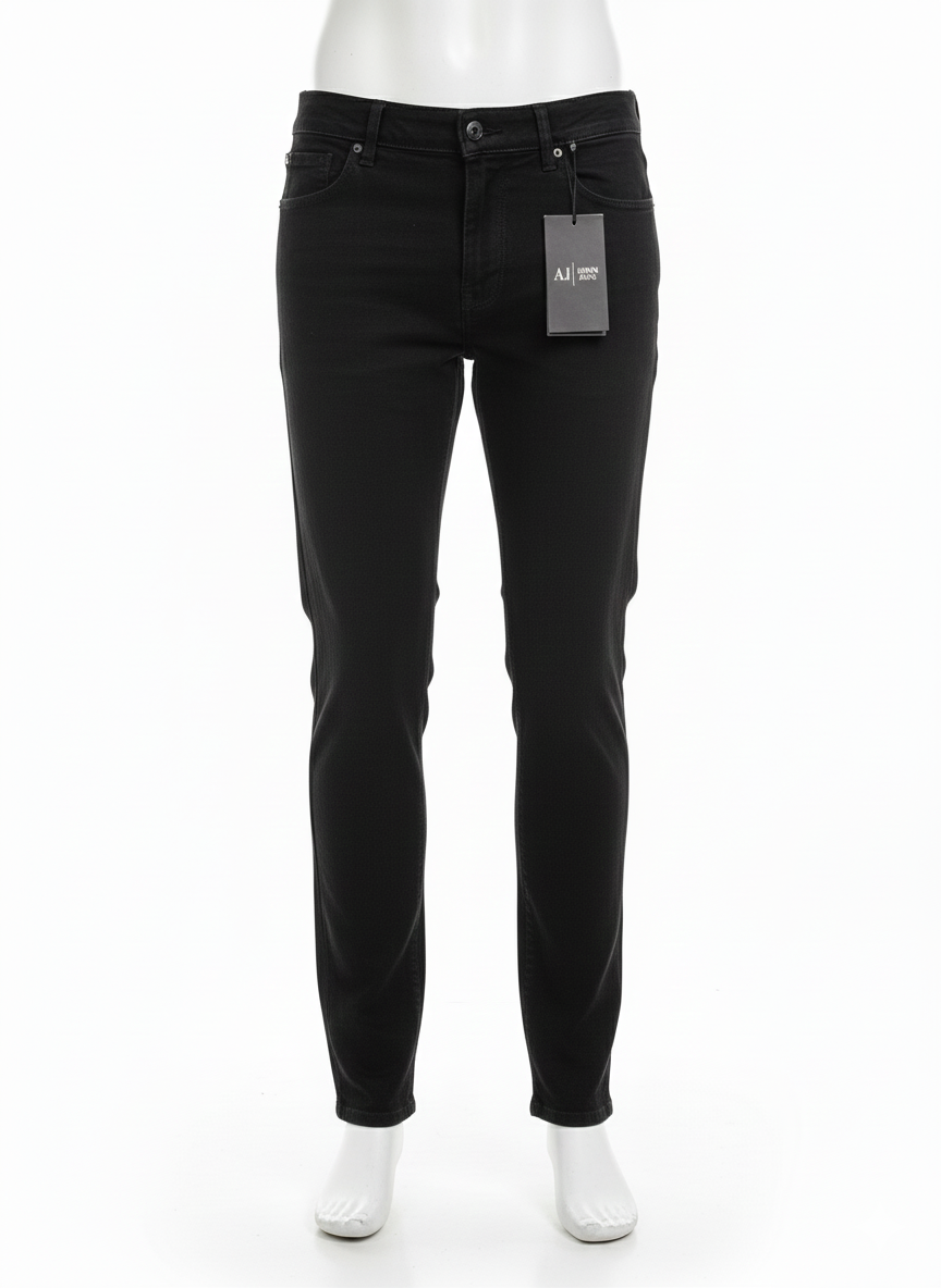 Armani Black Stretch Jeans Straight Fit