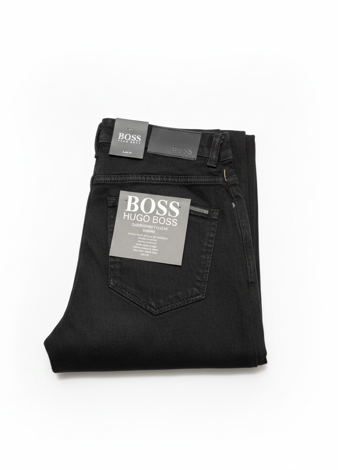 Boss Straight Fit Stretch Denim Jeans Black