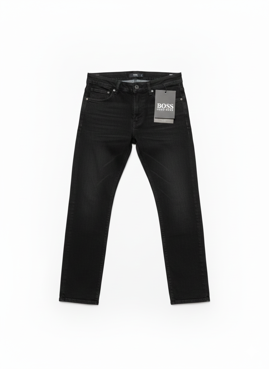 Boss Straight Fit Stretch Denim Jeans Black