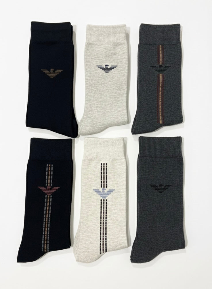 Armani Men’s Socks Gift Pack (6 Pairs)