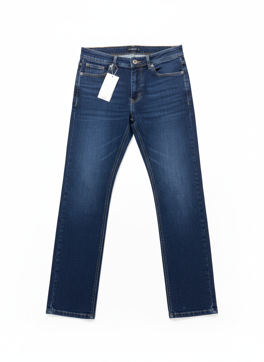 Boss Straight Stretch Denim Jeans Dark Blue