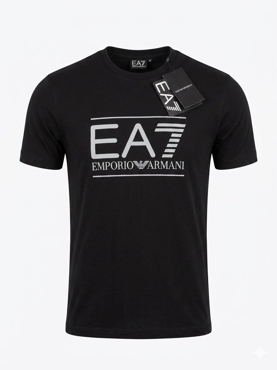 EA7 Emporio Armani Stretch Cotton T-Shirt - Black